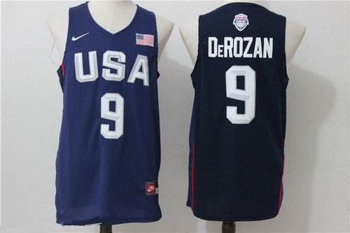 2016 Olympics Team USA Men's #9 DeMar DeRozan Navy Blue Stitched NBA Nike Swingman Jersey inbean