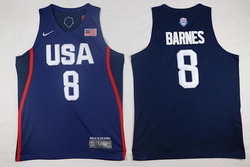 2016 Olympics Team USA Men's #8 Harrison Barnes Navy Blue Stitched NBA Nike Swingman Jersey inbean