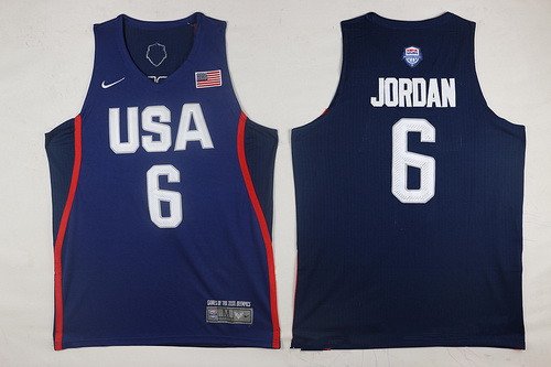 2016 Olympics Team USA Men's #6 DeAndre Jordans Navy Blue Stitched NBA Nike Swingman Jersey inbean