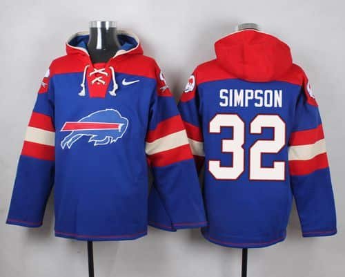 Nike Bills #32 O. J. Simpson Royal Blue Player Pullover NFL Hoodie inbean