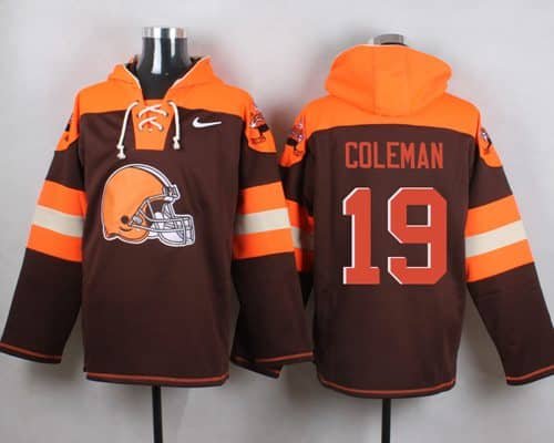 Nike Browns #19 Corey Coleman Brown Player Pullover NFL Hoodie inbean