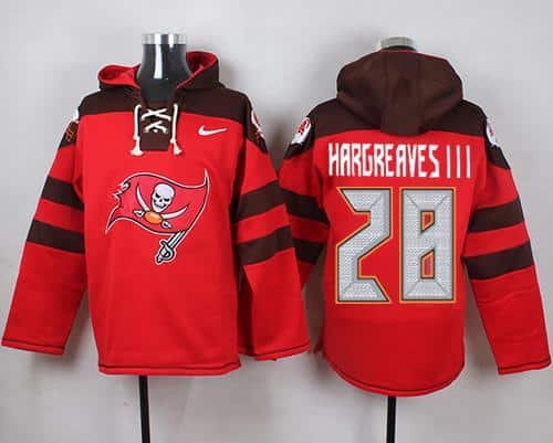 Nike Buccaneers #28 Vernon Hargreaves III Red Player Pullover NFL Hoodie inbean