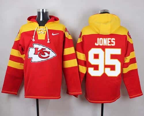 Nike Chiefs #95 Chris Jones Red Player Pullover NFL Hoodie inbean