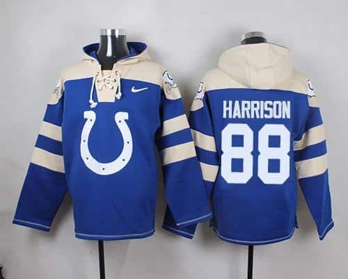 Nike Colts #88 Marvin Harrison Royal Blue Player Pullover NFL Hoodie inbean