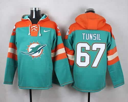 Nike Dolphins #67 Laremy Tunsil Aqua Green Player Pullover NFL Hoodie inbean