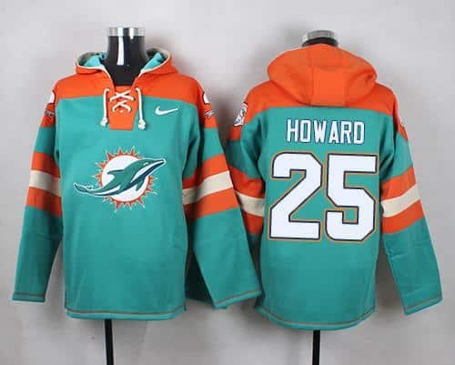 Nike Dolphins #25 Xavien Howard Aqua Green Player Pullover NFL Hoodie inbean