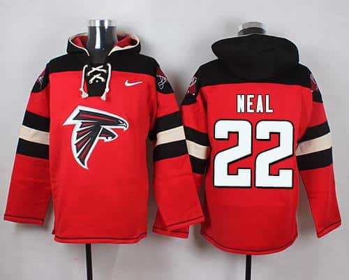 Nike Falcons #22 Keanu Neal Red Player Pullover NFL Hoodie inbean