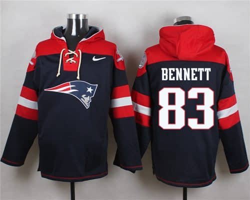 Nike Patriots #83 Martellus Bennett Navy Blue Player Pullover NFL Hoodie inbean