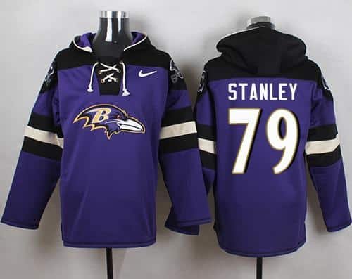 Nike Ravens #79 Ronnie Stanley Purple Player Pullover NFL Hoodie inbean