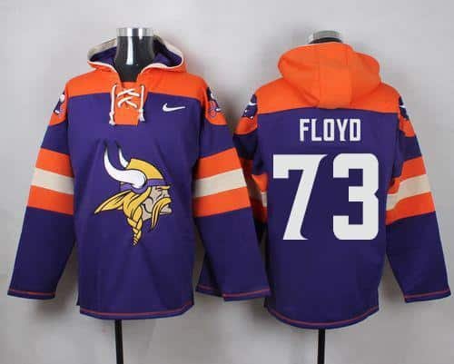 Nike Vikings #73 Sharrif Floyd Purple Player Pullover NFL Hoodie inbean