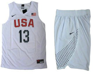 2016 Olympics Team USA Men's #13 Paul George White Revolution 30 Swingman Basketball Jersey With Shorts inbean