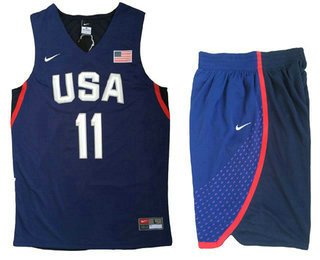 2016 Olympics Team USA Men's #11 Klay Thompson Navy Blue Revolution 30 Swingman Basketball Jersey With Shorts inbean