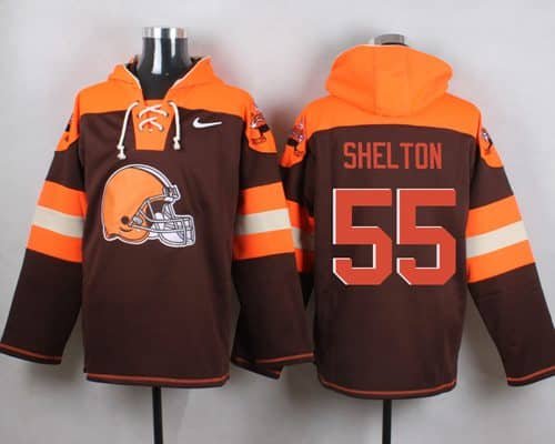 Nike Browns #55 Danny Shelton Brown Player Pullover NFL Hoodie inbean