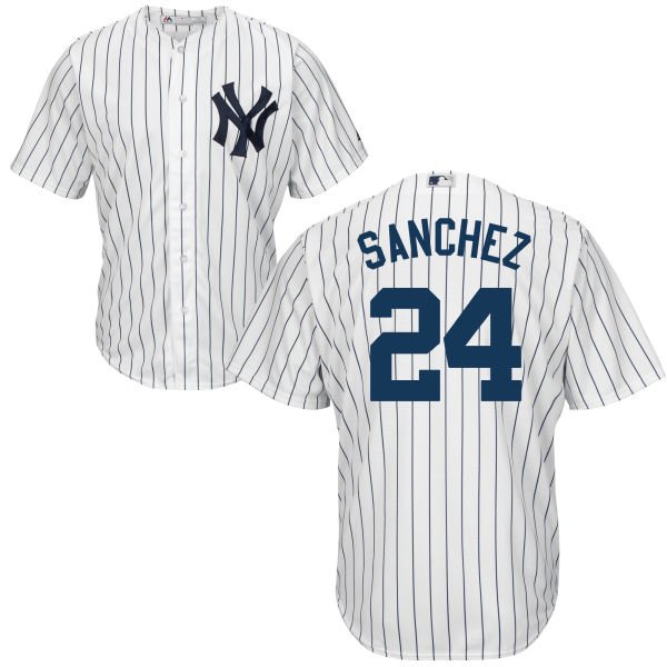 Youth New York Yankees #24 Gary Sanchez White Home Stitched MLB Majestic Cool Base Jersey inbean