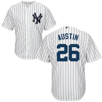 Youth New York Yankees #26 Tyler Austin White Home Stitched MLB Majestic Cool Base Jersey inbean