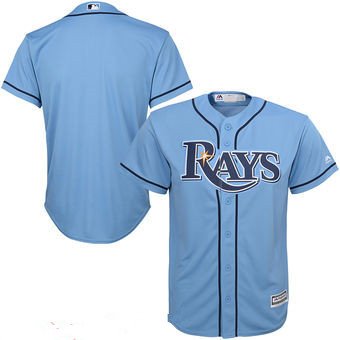 Youth Tampa Bay Rays Blank Majestic Light Blue Alternate Cool Base Jersey inbean