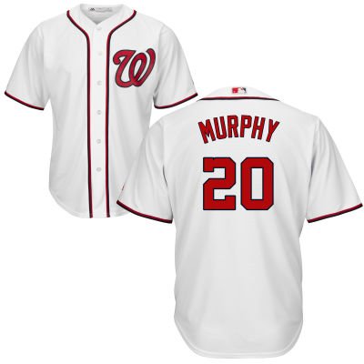 Youth Washington Nationals #20 Daniel Murphy Majestic White Cool Base Player Jersey inbean