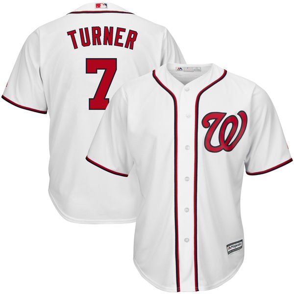 Youth Washington Nationals #7 Trea Turner Majestic White Cool Base Player Jersey inbean