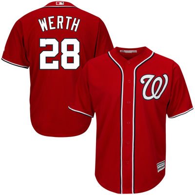 Youth Washington Nationals #28 Jayson Werth Majestic Red Alternate Cool Base Player Jersey inbean