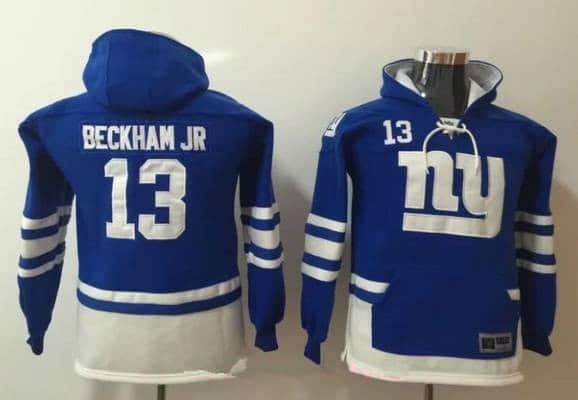 Youth New York Giants #13 Odell Beckham Jr NEW Royal Blue Pocket Stitched NFL Pullover Hoodie inbean