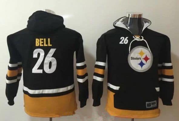 Youth Pittsburgh Steelers #26 Le'Veon Bell NEW Black Pocket Stitched NFL Pullover Hoodie inbean