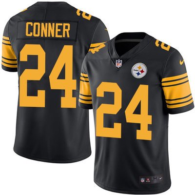 Youth Nike Steelers #24 James Conner Black Stitched NFL Limited Rush Jersey inbean