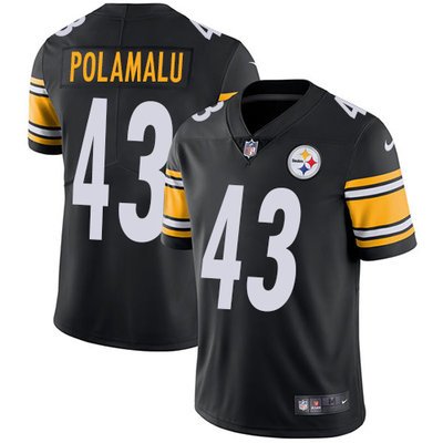 Youth Nike Steelers #43 Troy Polamalu Black Team Color Stitched NFL Vapor Untouchable Limited Jersey inbean