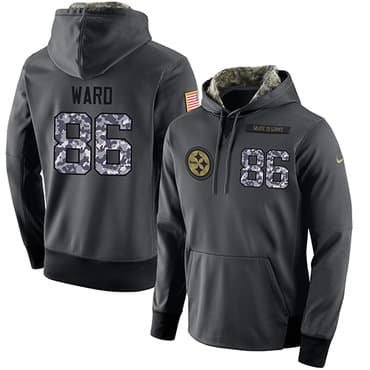 NFL Men's Nike Pittsburgh Steelers #86 Hines Ward Stitched Black Anthracite Salute to Service Player Performance Hoodie inbean