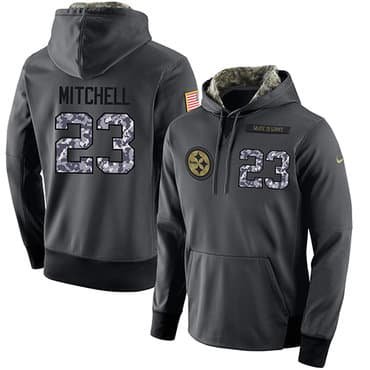 NFL Men's Nike Pittsburgh Steelers #23 Mike Mitchell Stitched Black Anthracite Salute to Service Player Performance Hoodie inbean