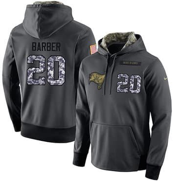 NFL Men's Nike Tampa Bay Buccaneers #20 Ronde Barber Stitched Black Anthracite Salute to Service Player Performance Hoodie inbean