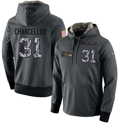 NFL Men's Nike Seattle Seahawks #31 Kam Chancellor Stitched Black Anthracite Salute to Service Player Performance Hoodie inbean