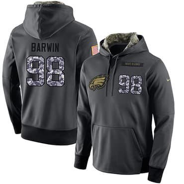 NFL Men's Nike Philadelphia Eagles #98 Connor Barwin Stitched Black Anthracite Salute to Service Player Performance Hoodie inbean