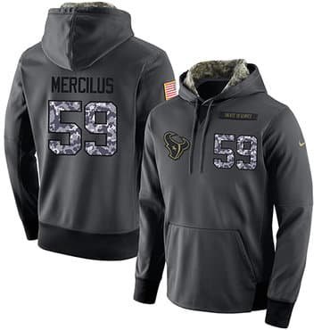 NFL Men's Nike Houston Texans #59 Whitney Mercilus Stitched Black Anthracite Salute to Service Player Performance Hoodie inbean