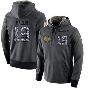 NFL Men's Nike Kansas City Chiefs #19 Jeremy Maclin Stitched Black Anthracite Salute to Service Player Performance Hoodie inbean