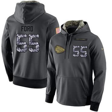 NFL Men's Nike Kansas City Chiefs #55 Dee Ford Stitched Black Anthracite Salute to Service Player Performance Hoodie inbean