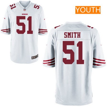 Youth San Francisco 49ers #51 Malcolm Smith White Road Stitched NFL Nike Game Jersey inbean