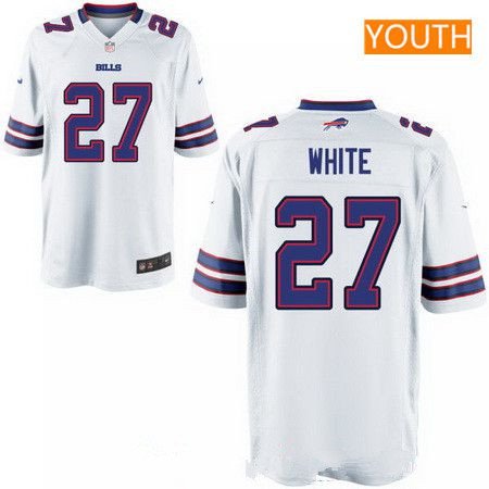 Youth 2017 NFL Draft Buffalo Bills #27 Tre'Davious White White Road Stitched NFL Nike Game Jersey inbean