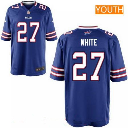 Youth 2017 NFL Draft Buffalo Bills #27 Tre'Davious White Royal Blue Team Color Stitched NFL Nike Game Jersey inbean