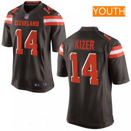 Youth 2017 NFL Draft Cleveland Browns #14 DeShone Kizer Brown Team Color Stitched NFL Nike Game Jersey inbean