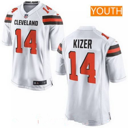 Youth 2017 NFL Draft Cleveland Browns #14 DeShone Kizer White Road Stitched NFL Nike Game Jersey inbean