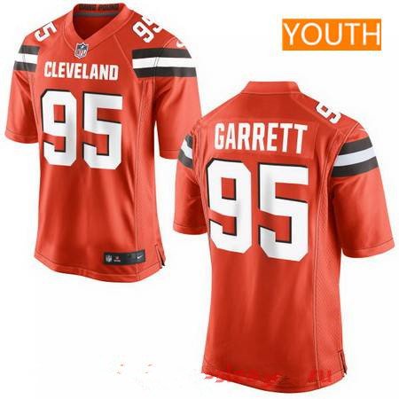 Youth 2017 NFL Draft Cleveland Browns #95 Myles Garrett Orange Alternate Stitched NFL Nike Game Jersey inbean