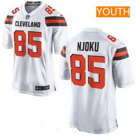 Youth 2017 NFL Draft Cleveland Browns #85 David Njoku White Road Stitched NFL Nike Game Jersey inbean