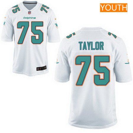 Youth 2017 NFL Draft Miami Dolphins #75 Vincent Taylor White Road Stitched NFL Nike Game Jersey inbean