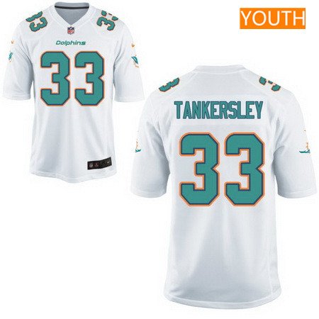 Youth 2017 NFL Draft Miami Dolphins #33 Cordrea Tankersley White Road Stitched NFL Nike Game Jersey inbean