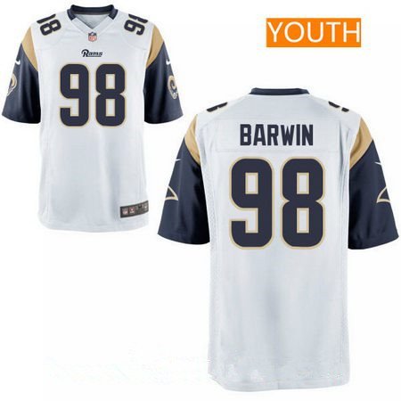 Youth Los Angeles Rams #98 Connor Barwin White Road Stitched NFL Nike Game Jersey inbean