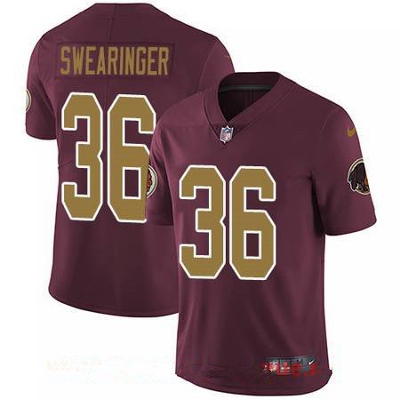 Youth Washington Redskins #36 D.J. Swearinger Red with Gold Alternate Stitched NFL Nike Game Jersey inbean