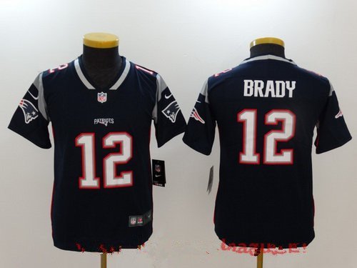 Youth New England Patriots #12 Tom Brady Navy Blue 2017 Vapor Untouchable Stitched NFL Nike Limited Jersey inbean