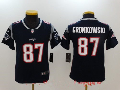 Youth New England Patriots #87 Rob Gronkowski Navy Blue 2017 Vapor Untouchable Stitched NFL Nike Limited Jersey inbean