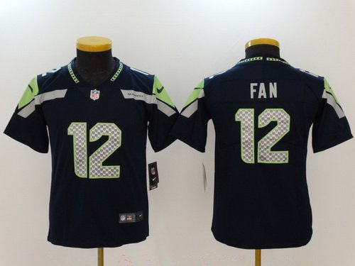 Youth Seattle Seahawks #12 12th Fan Navy Blue 2017 Vapor Untouchable Stitched NFL Nike Limited Jersey inbean