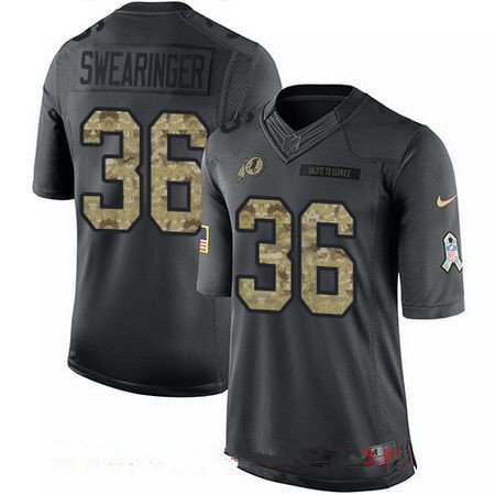 Youth Washington Redskins #36 D.J. Swearinger Black Anthracite 2016 Salute To Service Stitched NFL Nike Limited Jersey inbean